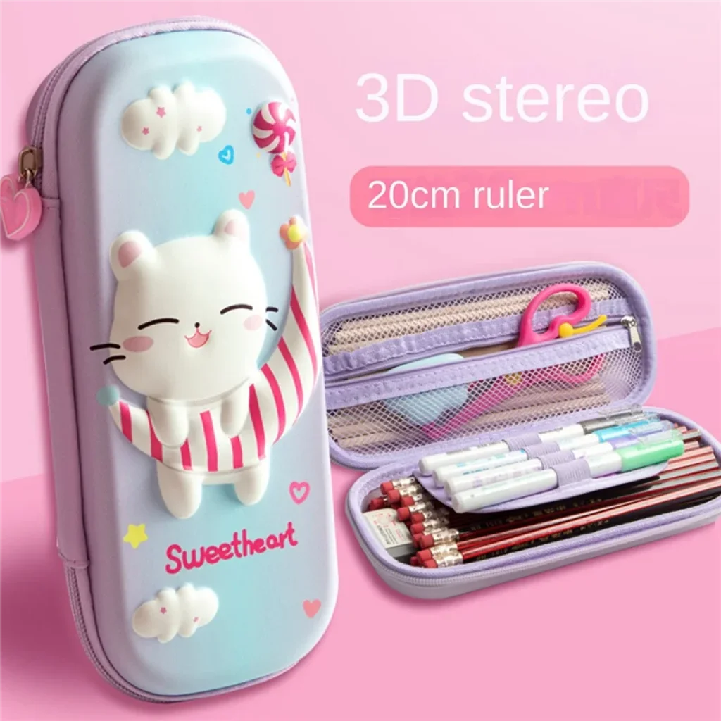 3D Kitty Pencil Case Cute Stationery Box Eva