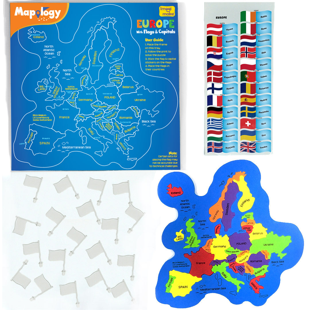 Mapology Europe with Flags & Capitals Puzzle