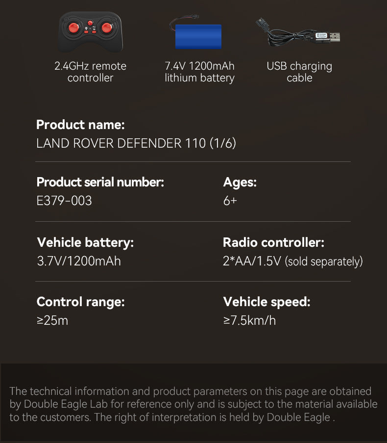 Double E Land Rover Defender Rc 1/6 Big Foot E379