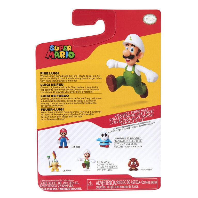 Nintendo Fire Running Luigi 2.5-inch Articulated Figure