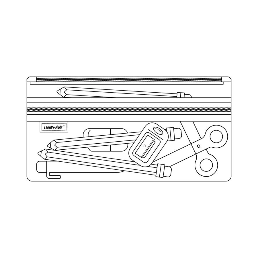 Light + Nine Flat Pencil Pouch Scarlet Red Light + Nine