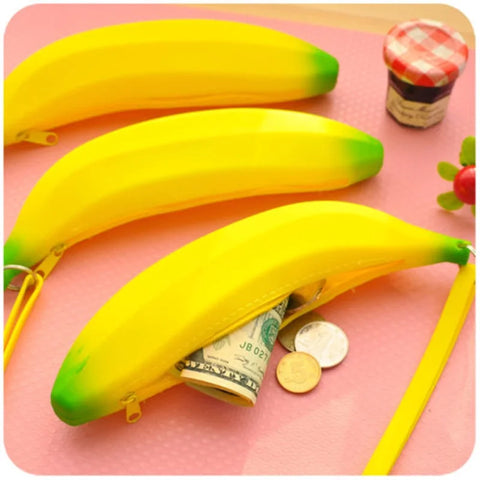 Silicone Portable Yellow Banana Coin Purses