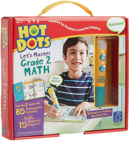 Educational Insights Hot Dots Jr. Lets Master Grade 2 Math Set
