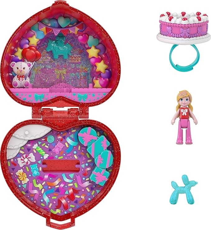 Polly Pocket Mattel 80TH Anniversary Ruby Red Ring Box