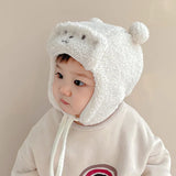 Bear Winter Baby Hat with Earflap 0-12M