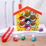 Wooden Bee House Bee to Hive Matching Game