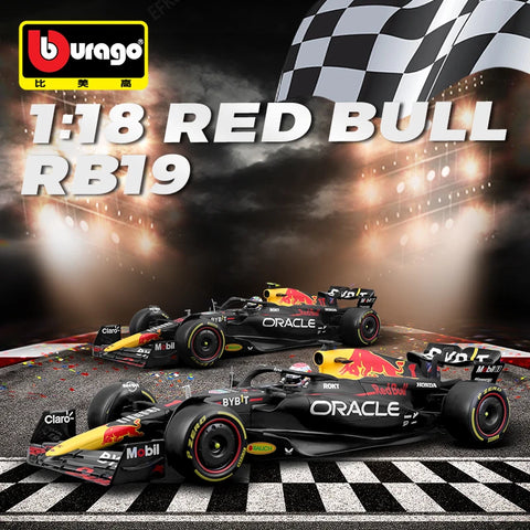 Bburago 1:18 2023 Red Bull RB19 F1 Racing Model Champion World Max Verstappen Diecast Alloy