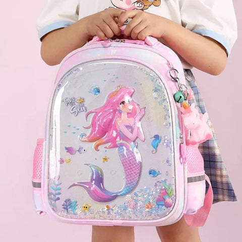 3D Children Students Unicorn Mermaid Backpack