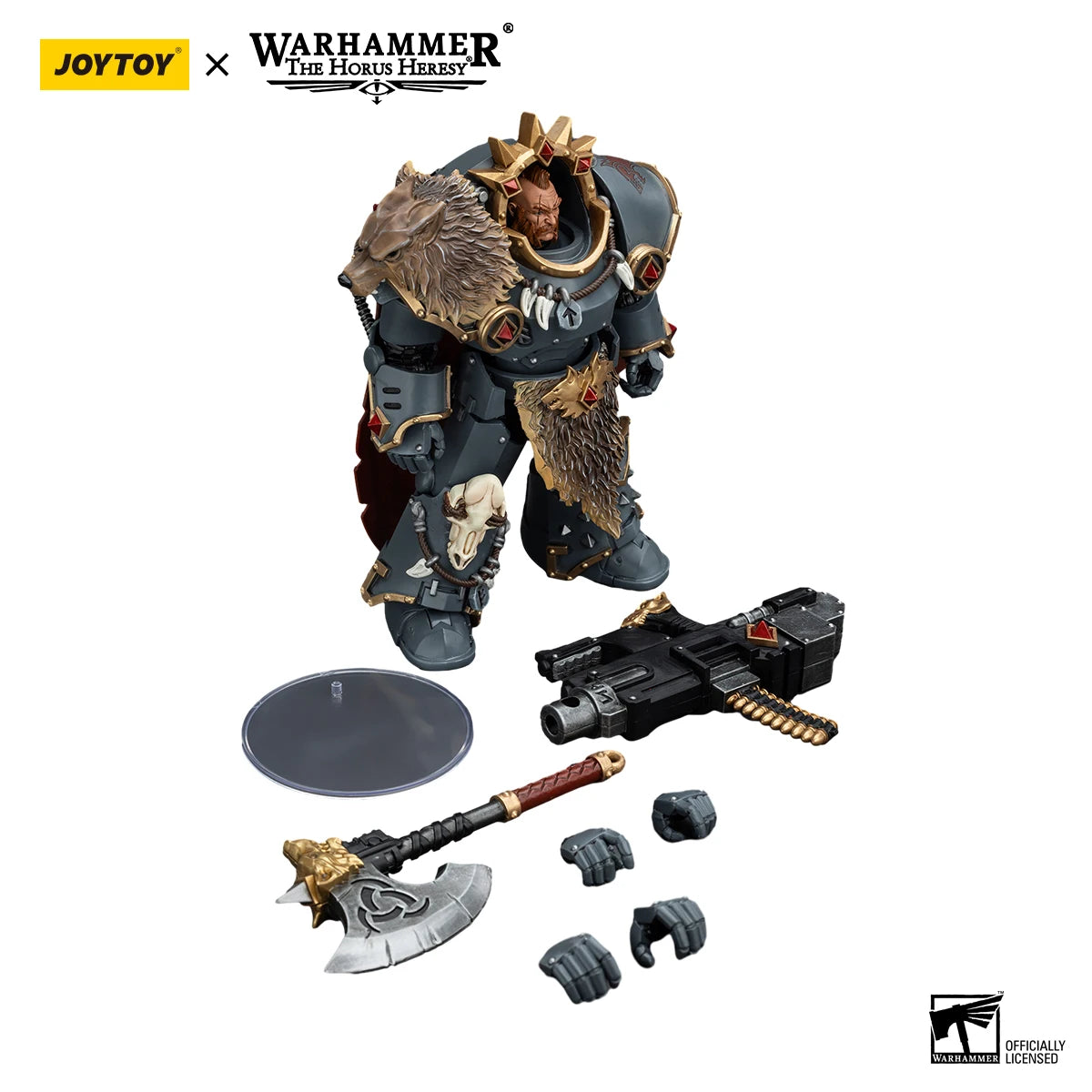 JOYTOY Warhammer 40k 1/18 Action Figures Space Wolves Hvarl Red-Blade