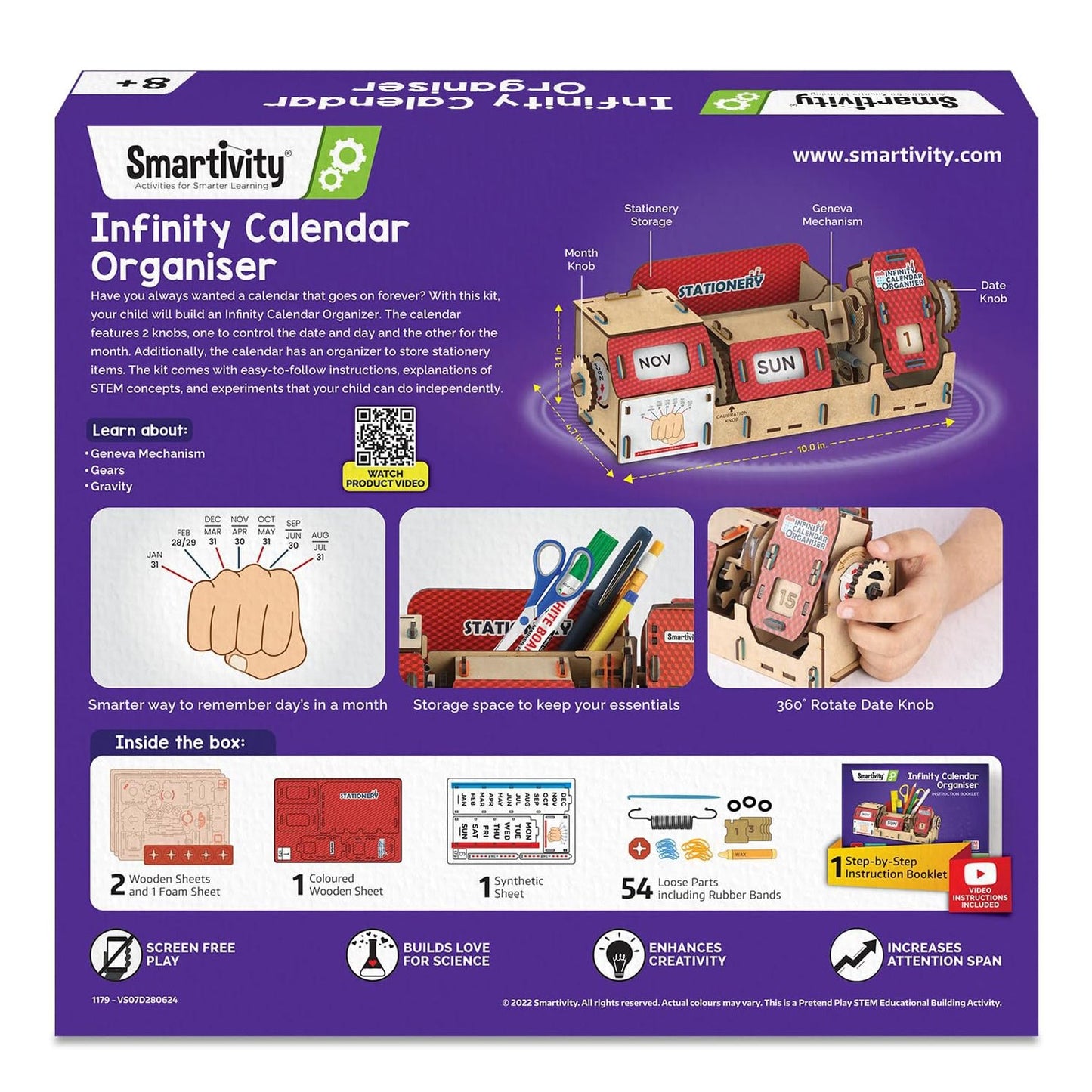 Smartivity Infinity Calendar Organiser DIY STEM Construction Toy