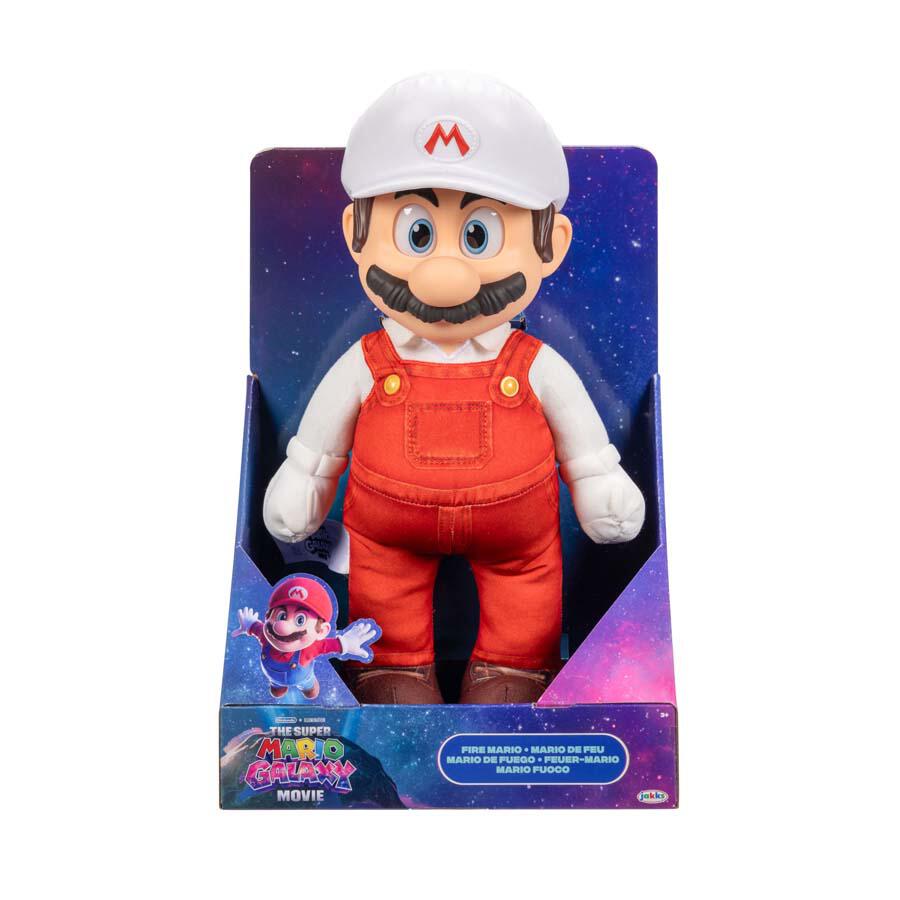 The Super Mario Galaxy Movie Fire Mario Posable Plush 14 inch - Nintendo