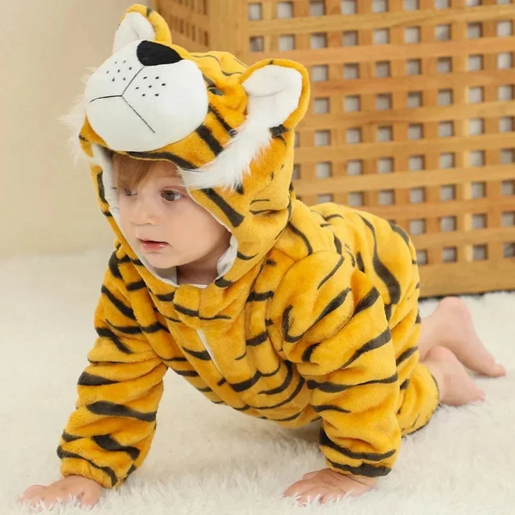 Baby Onesie Animal Costume Winter Flannel Jumpsuit V3 New Tiger / 30-36 Months(120)