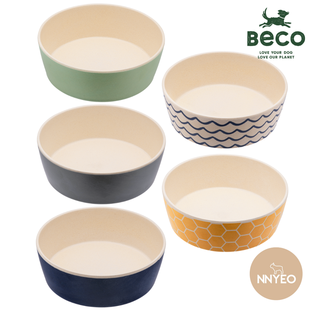Beco Bamboo Pet Bowl Coastal Grey