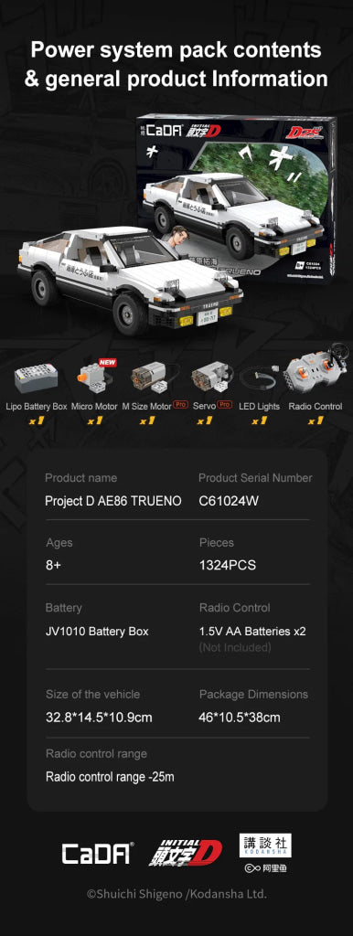 Cada Initial D 1:12 Toyota Trueno Ae86 C61024W