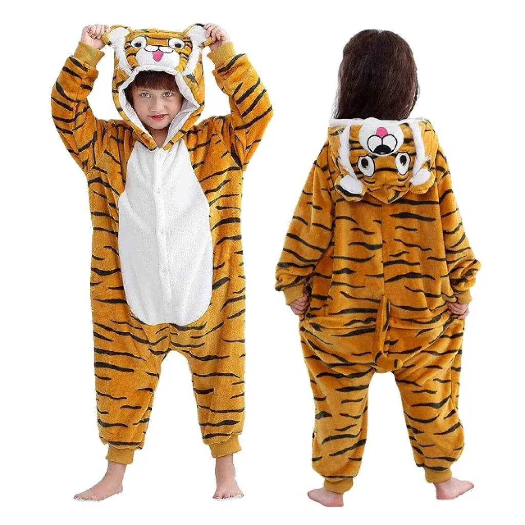 Children Winter Overalls Costume B Tiger / 7-8T(Height115-124Cm