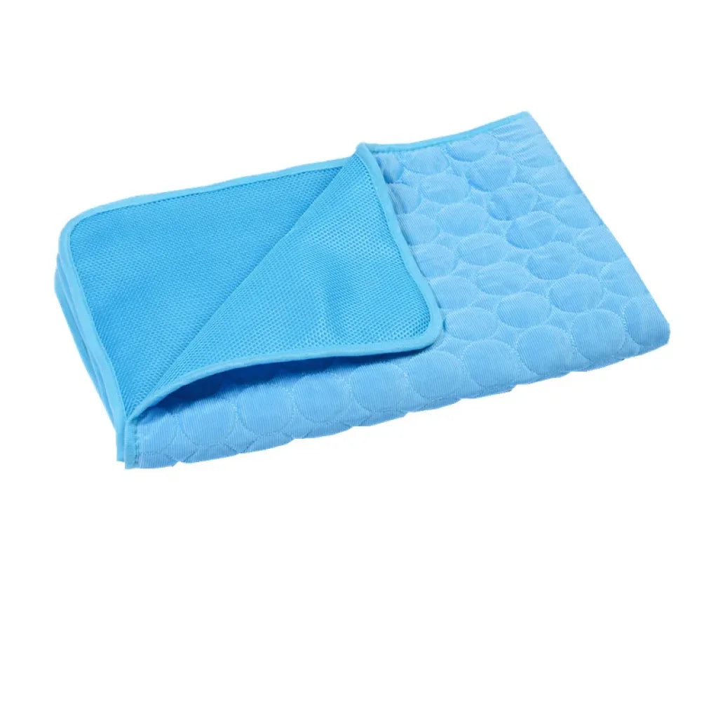Cooling Summer Pad Mat For Pets Washable - mesh cloth blue / S 50x40 cm