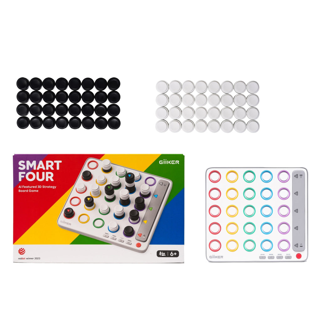 GiiKER Smart Connect 4 – Strategy Game for Kids 3+ | Build Logic Planning & Focus with Screen-Free 3D Gameplay - puzzle