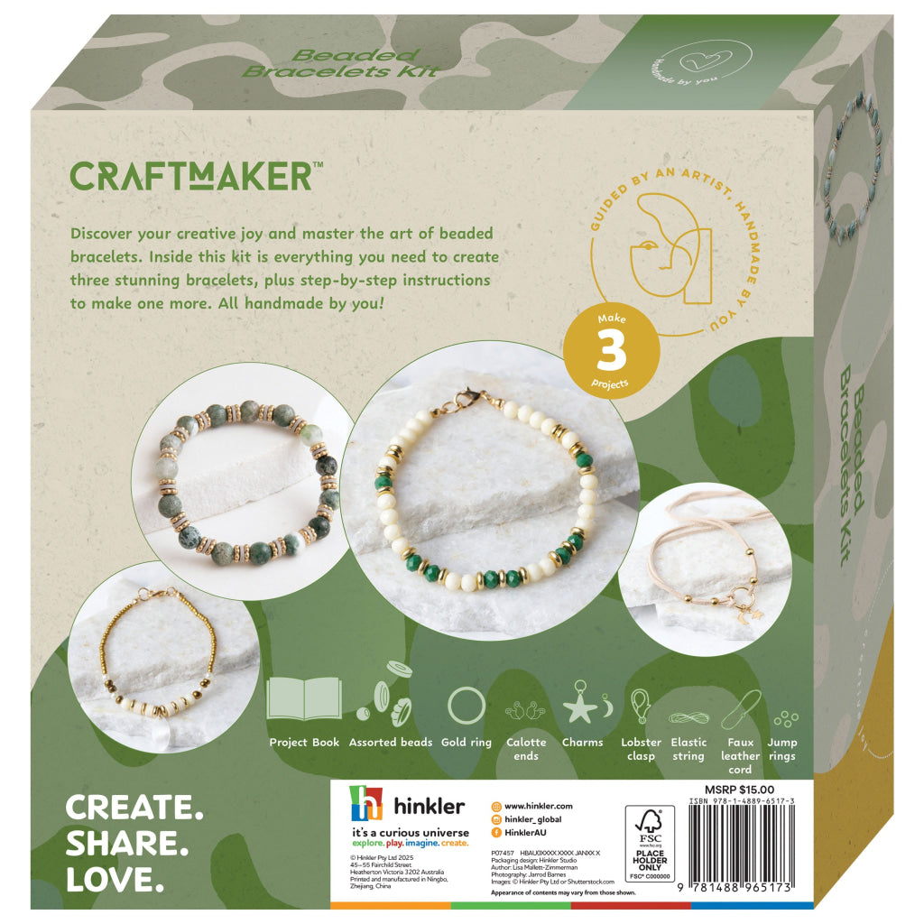 Hinkler Craft Maker Beaded Bracelets Kit CRAFT MAKER