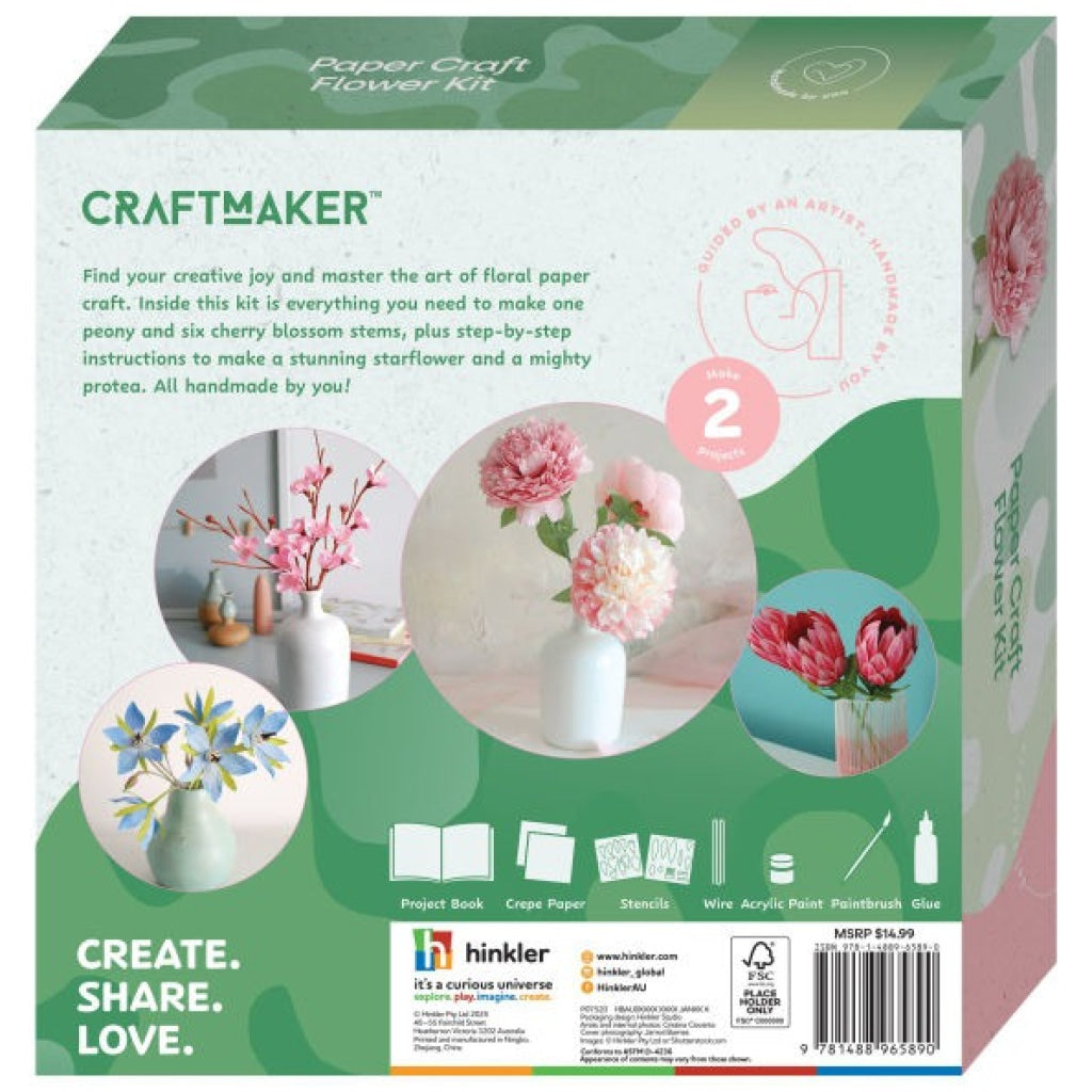 Hinkler Craft Maker Paper Flowers Kit CRAFT MAKER
