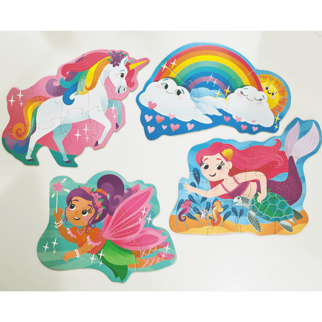 Hinkler Junior Jigsaw Shaped 4-In-1: Magical Creatures Hinkler