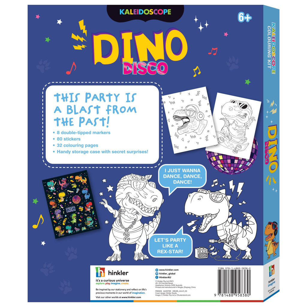 Hinkler Kaleidoscope Dino Disco Colouring Kit HINKLER