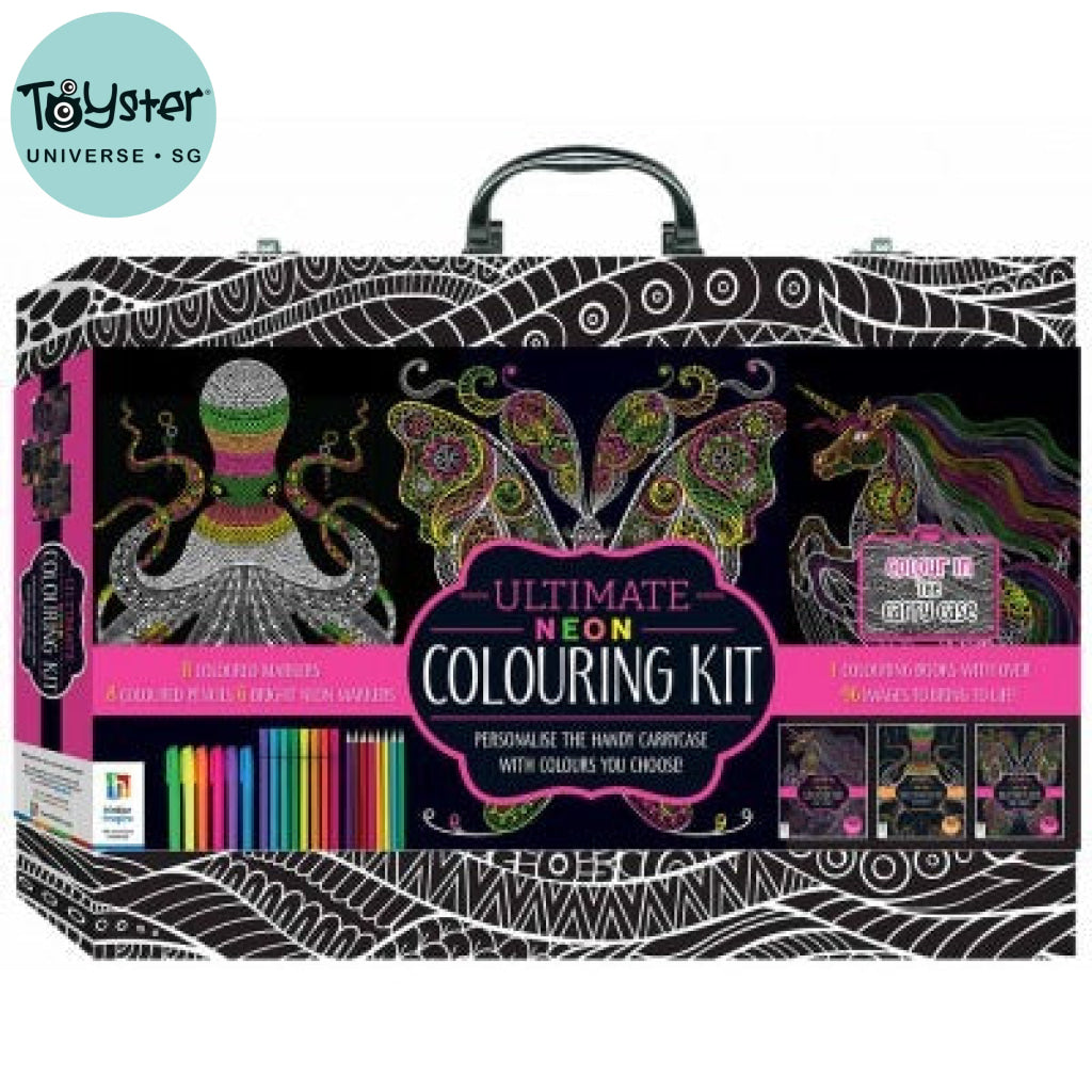 Hinkler Kaleidoscope Ultimate Neon Colouring Carry Case Hinkler