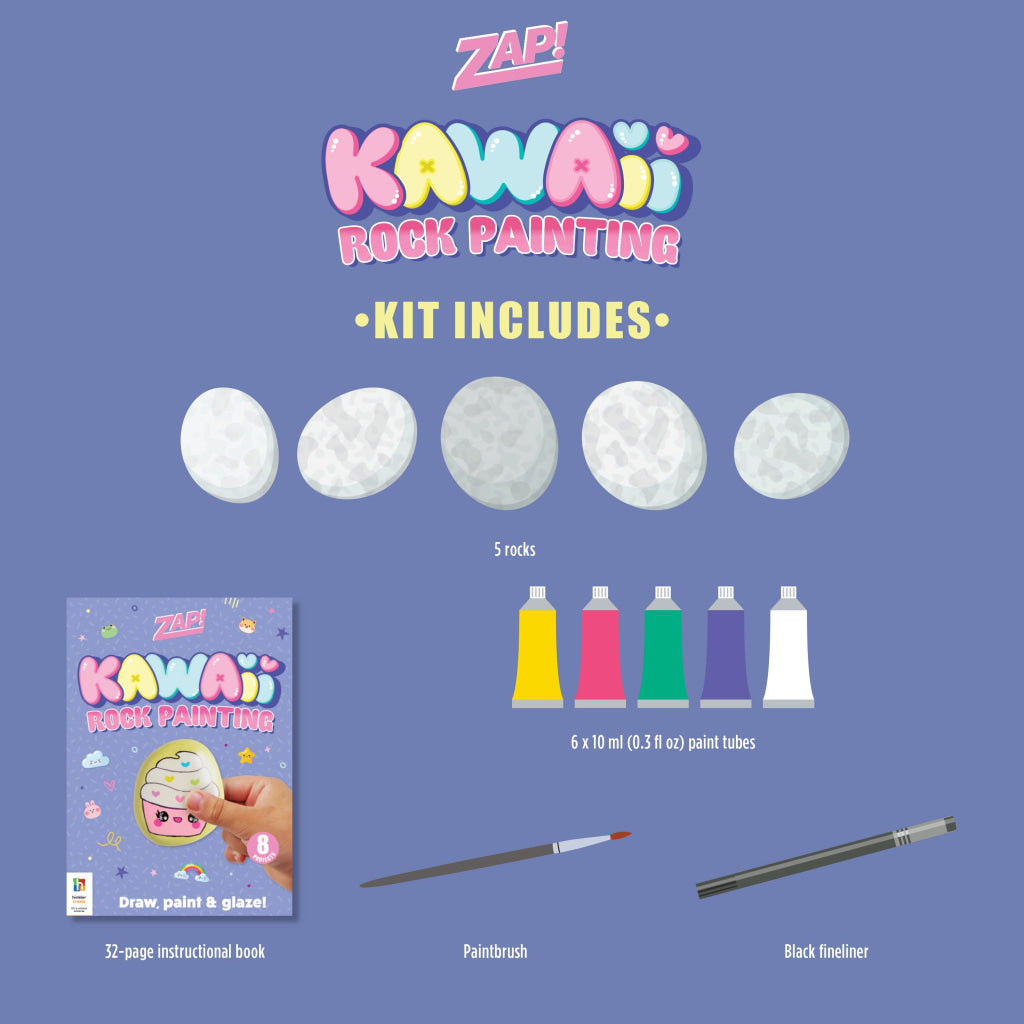 Hinkler Zap Kawaii Rock Painting Kit