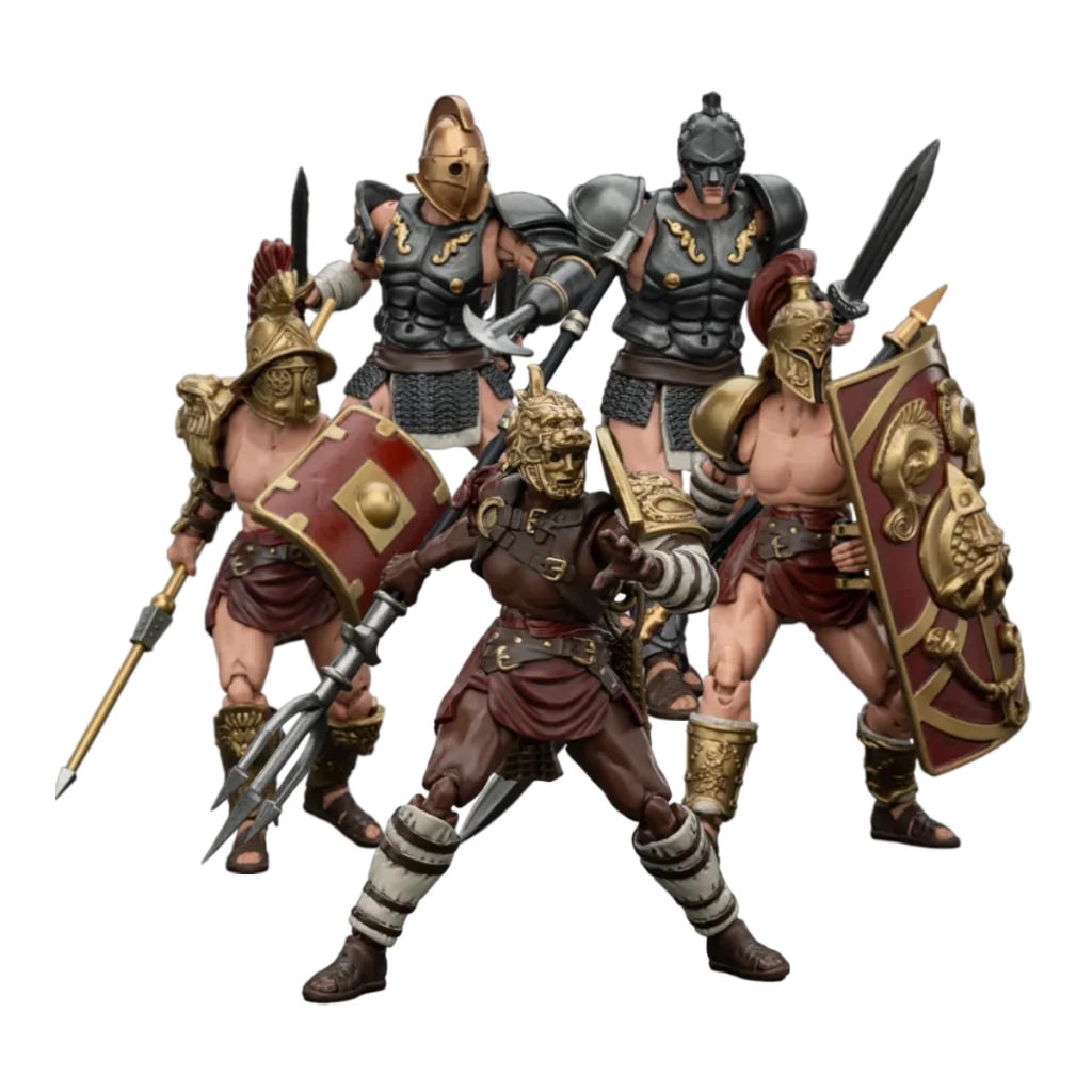 JOYTOY 1/18 Action Figures Anime 10.8cmRoman Gladiator Hasta Thraex Dimachaerus Retiarius Secutor Gladiator - set