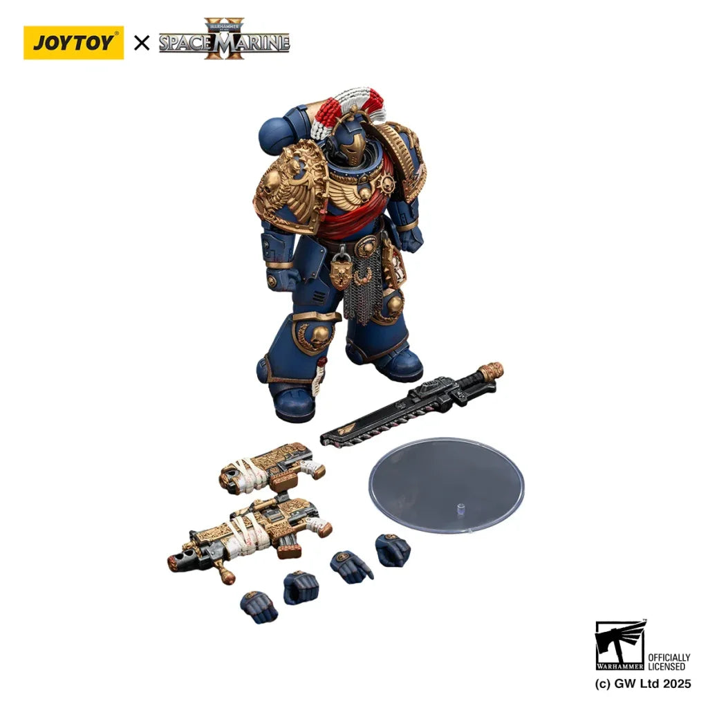JOYTOY Warhammer 40k 1/18 Action Figures Ultramarines Relic Secundus Armour with Artificer bolt rifle chainsword and