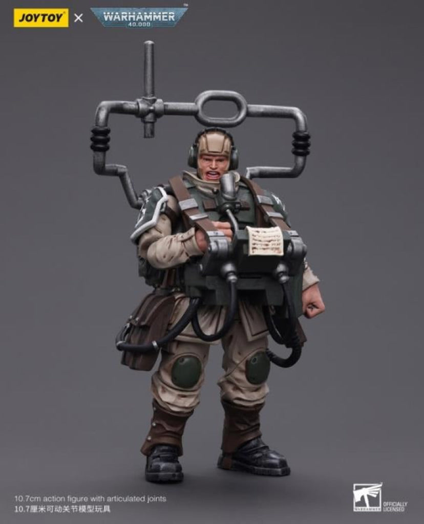 Joytoy Warhammer 40K Astra Militarum Cadian Command Squad Veteran With Master Vox Jt7912 Warhammer