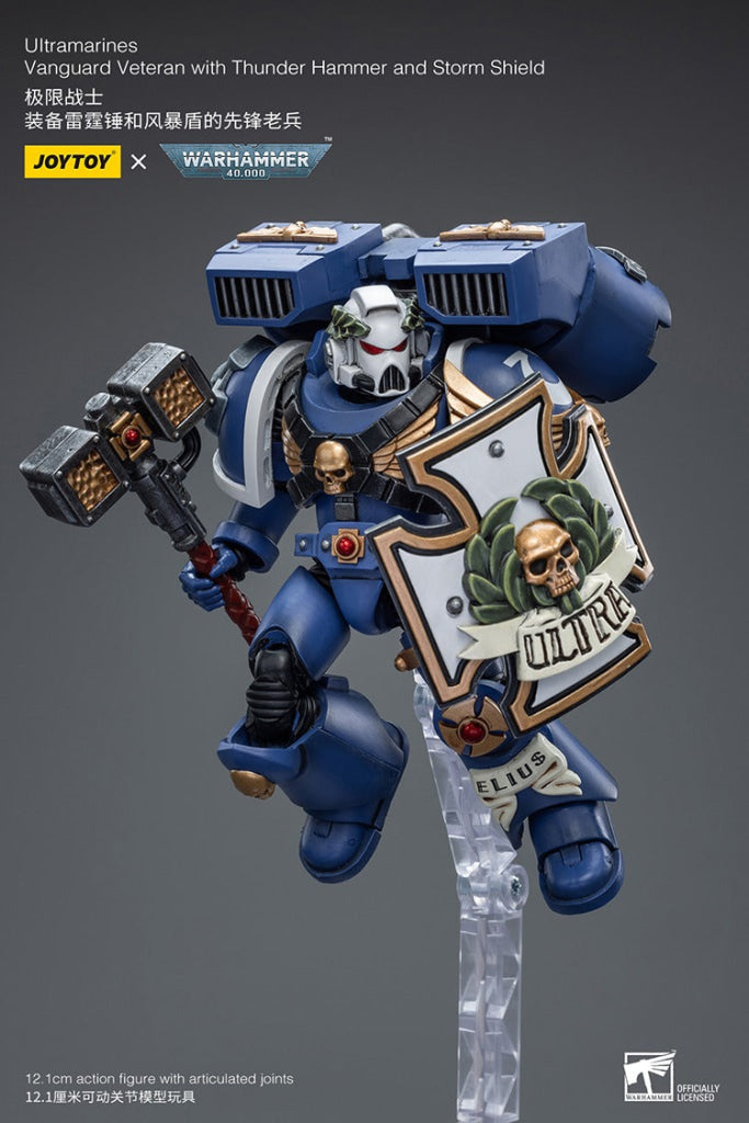 Joytoy Warhammer 40K Ultramarines Vanguard Veteran With Thunder Hammer And Storm Shield Jt8032