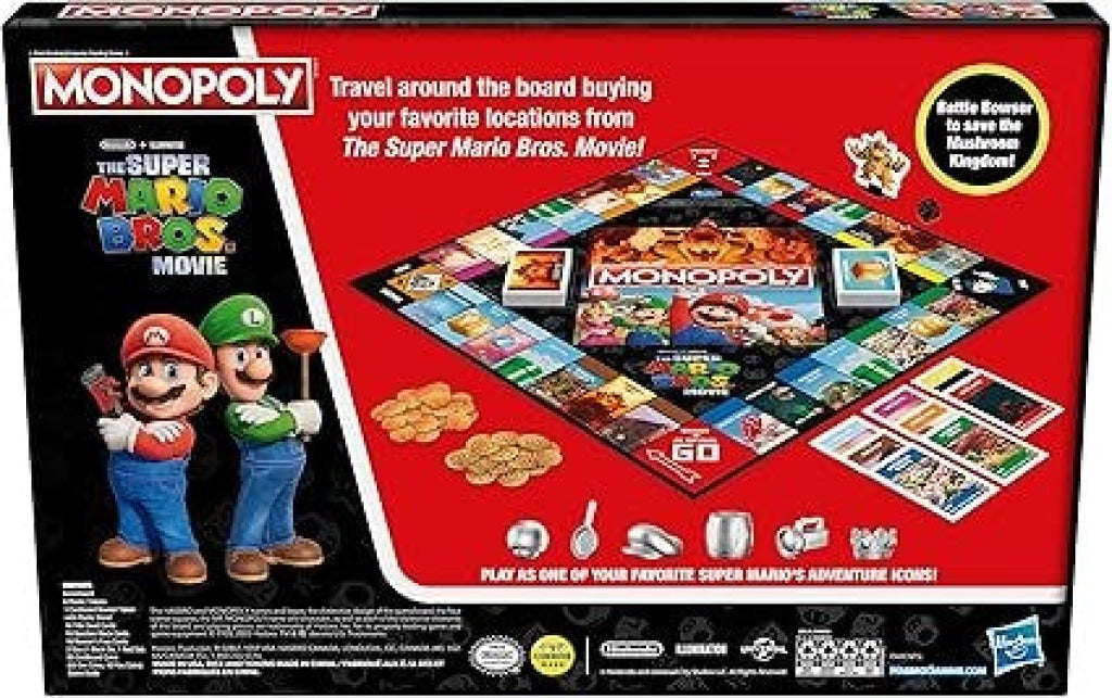 Monopoly The Super Mario Bros. Movie Edition Kids Board Game Hasbro Gaming