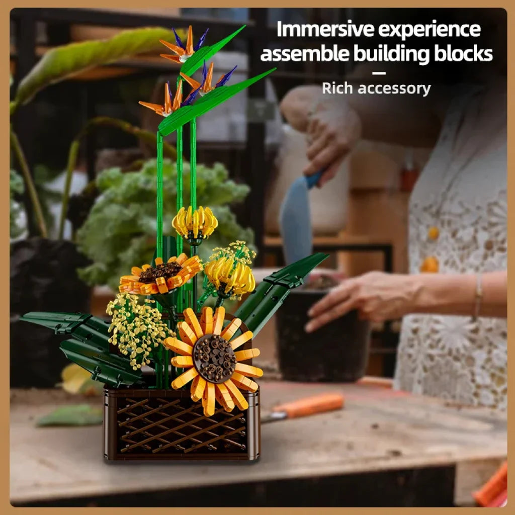 Mould King 10024 Flowers Bouquet Building Blocks Decoration Orchid Potted Plant