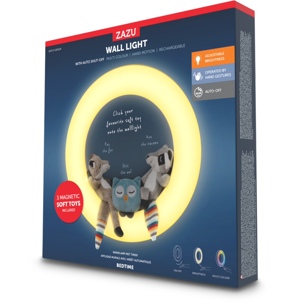 Multi Colour Wall Nightlight - Fay, Rex & Otis