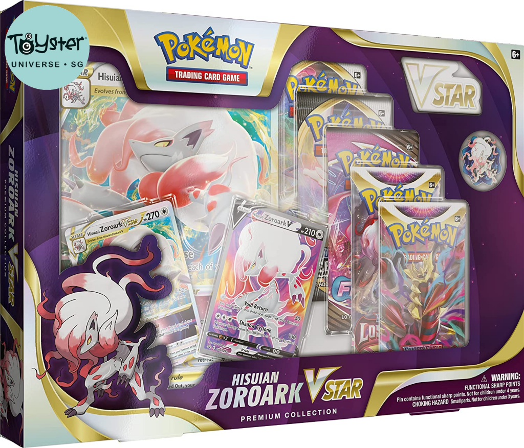 Pokemon TCG - Pokemon TCG - Hisuian Zoroark V Star Premium Collection Box - TOYSTER Singapore Toyster Universe Singapore Pokemon TCG - Pokemon TCG - Hisuian Zoroark V Star Premium Collection Box - TOYSTER Singapore Toyster Universe Singapore
