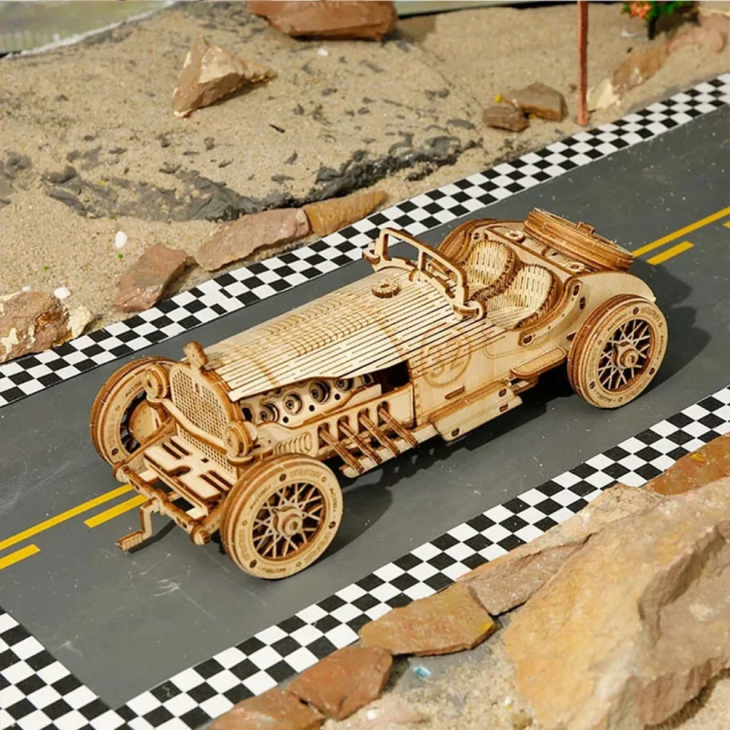 Robotime Rokr Grand Prix Car Scale Model 3D Wooden Puzzle Mc401 Dropship