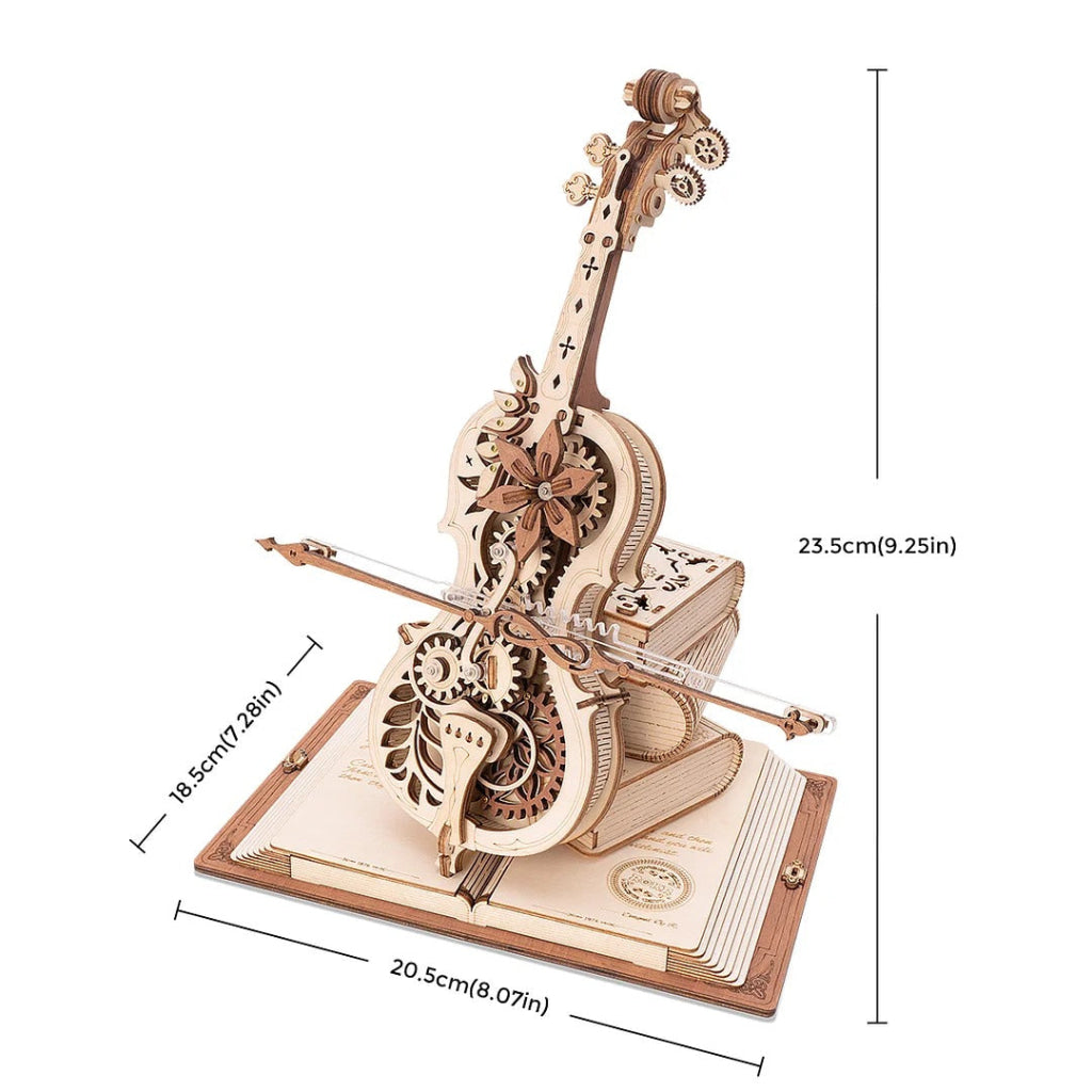 Robotime Rokr Magic Cello Mechanical Music Box 3D Wooden Puzzle Amk63 Dropship