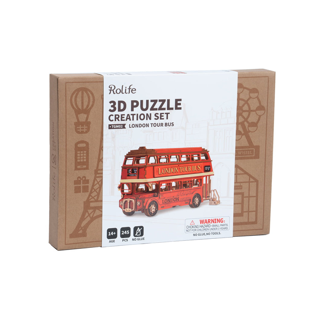 Robotime ROKR Rolife London Tour Bus 3D Wooden Puzzle TGM02 Dropship