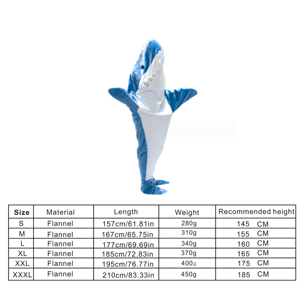 Shark Sleeping Bag Pajamas Blue / S