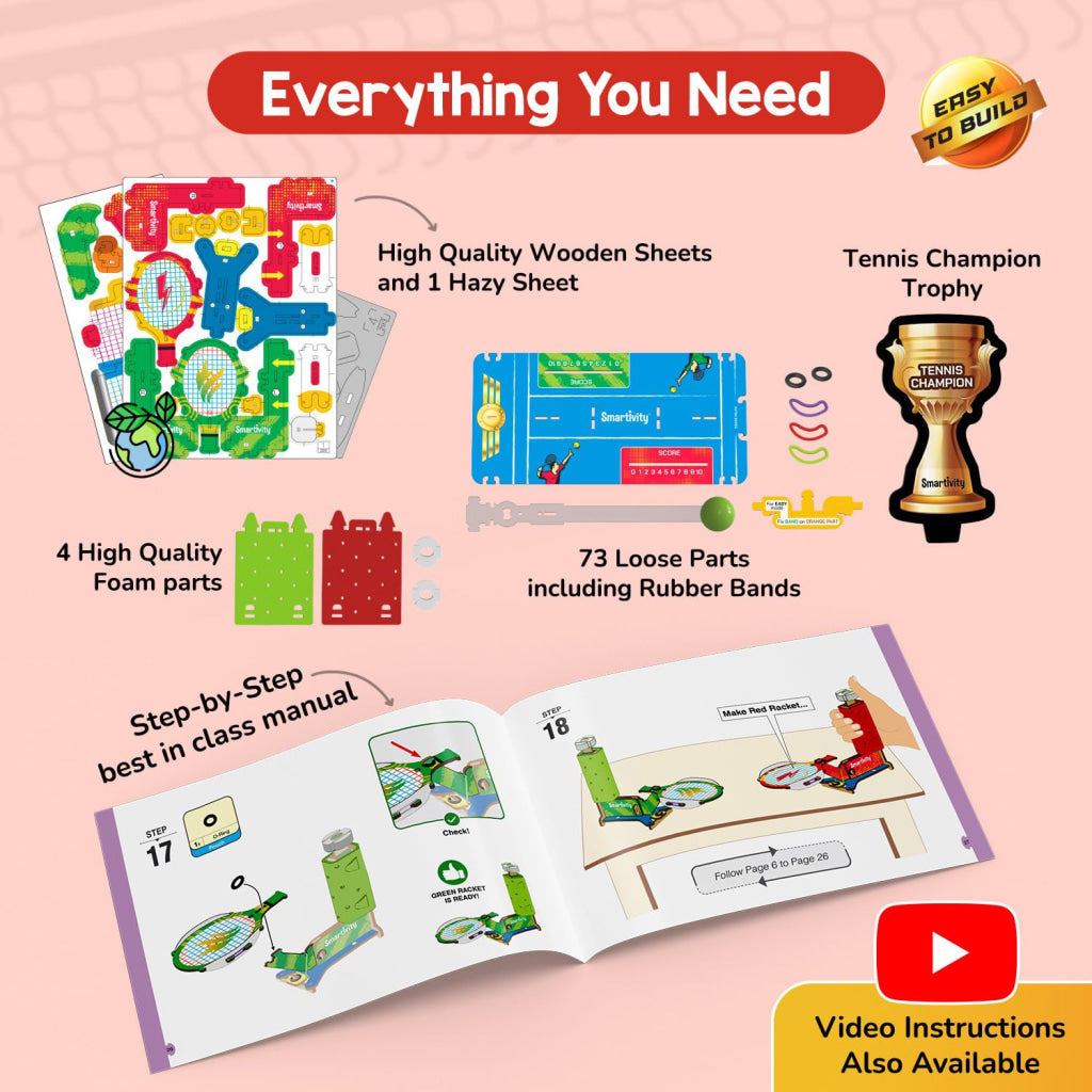 Smartivity Mini Tennis DIY STEM Construction Game - Brain