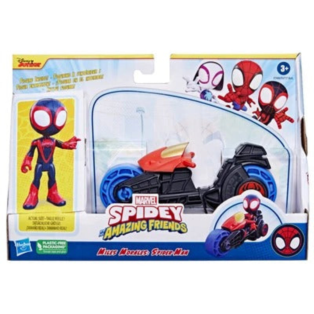 Spidey Amazing Friends Miles Morles Spider Man Motorcycle - Marvel