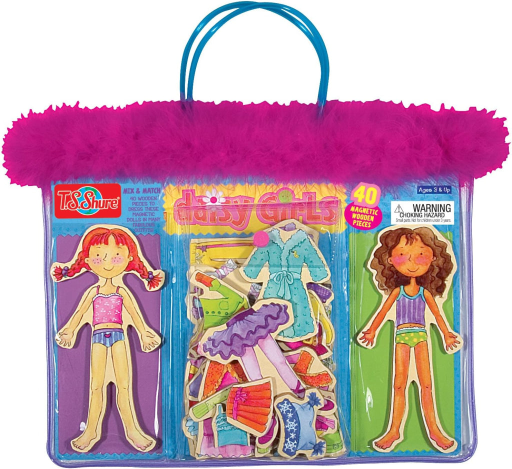 T.S. Shure Magnetic Wooden Daisy Girls Dress-Up Dolls - T.S. Shure