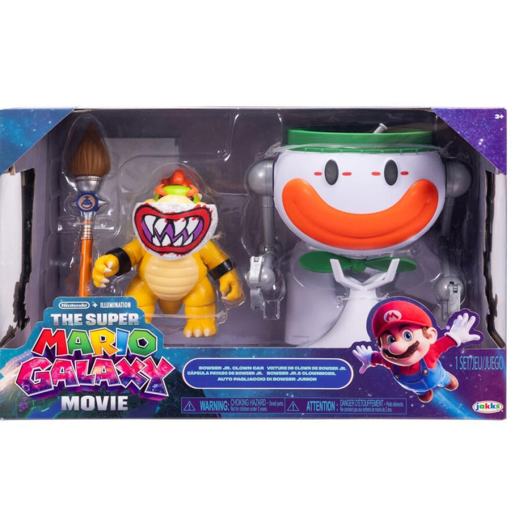 The Super Mario Galaxy Movie - 5” Bowser Jr. with Clown Car Paintbrush and Water-Reveal Stickers - Nintendo