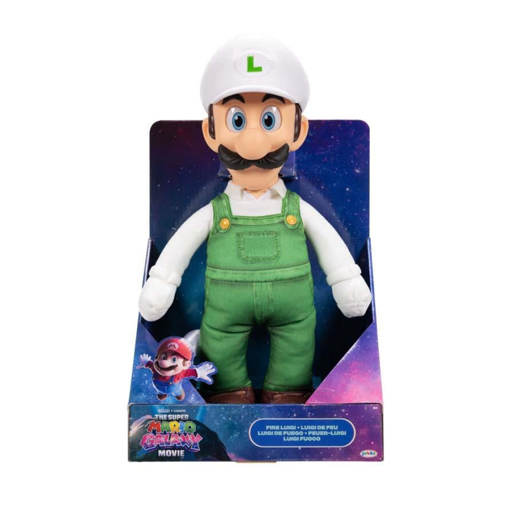 The Super Mario Galaxy Movie Fire Luigi Posable Plush 15 inch - Nintendo