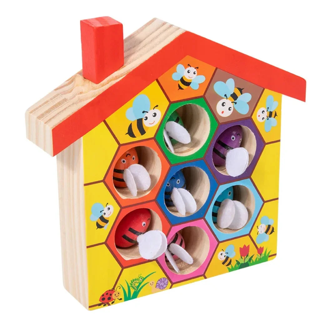 Wooden Bee House Matching Game
