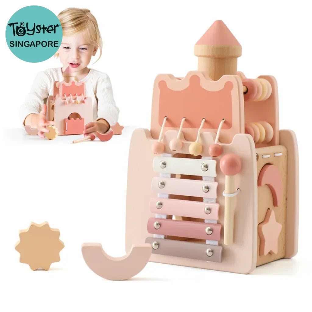 Wooden Montessori Castle Pink House TOYSTER WORLDWIDE