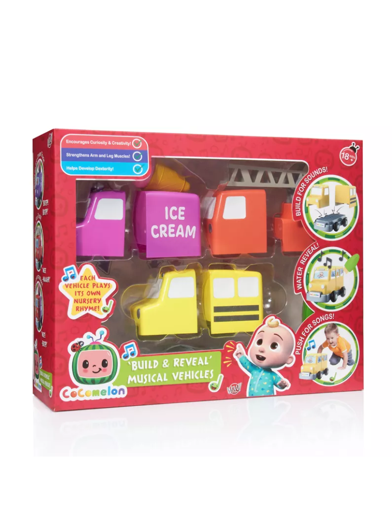 Cocomelon Build & Reveal Musical Vehicles Reading Toys