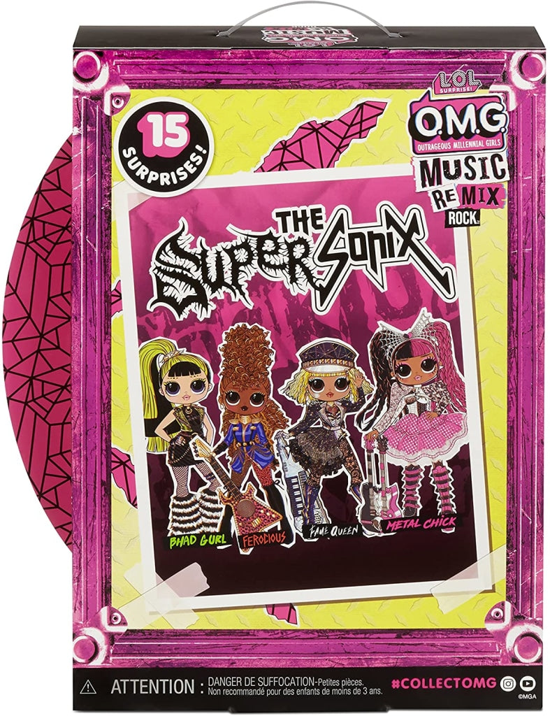 L.O.L Surprise! OMG Remix Rock Metal Chick and Electric Guitar Fashion Doll