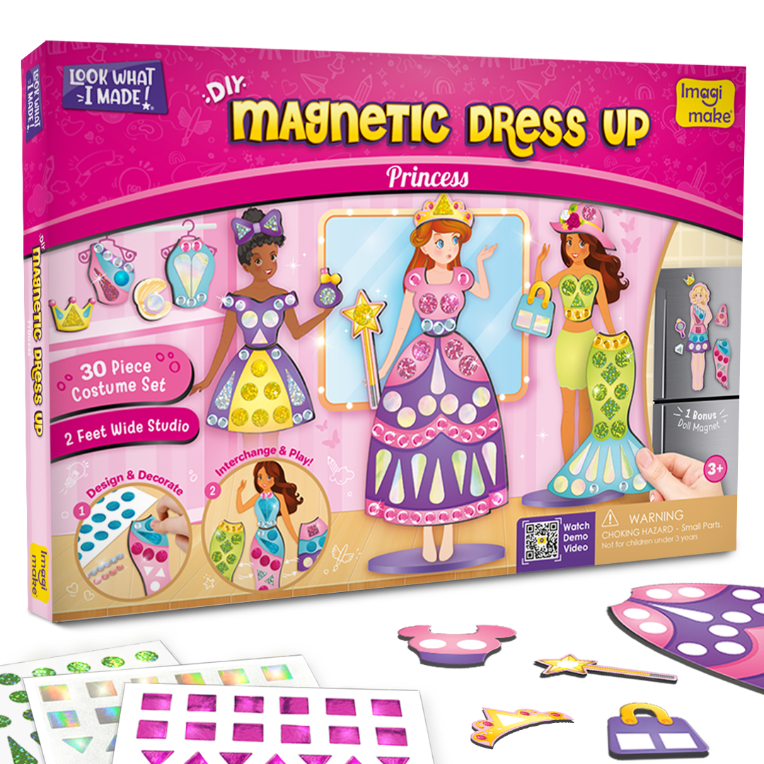 Ultimate Princess Craft Mega Bundle | 5-in-1 Gift Set for Girls | Dress Up, Bracelets, Window Art & Crafts