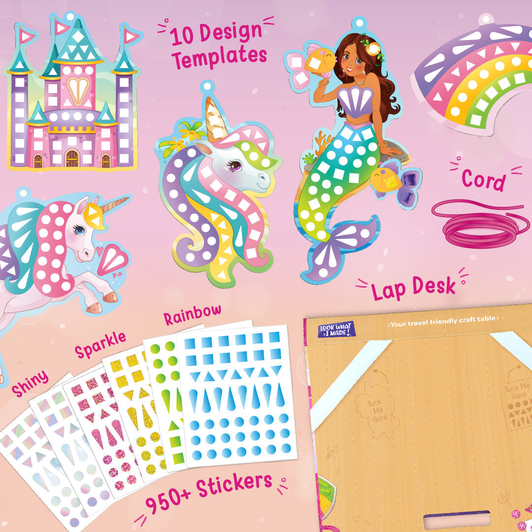Ultimate Princess Craft Mega Bundle | 5-in-1 Gift Set for Girls | Dress Up, Bracelets, Window Art & Crafts